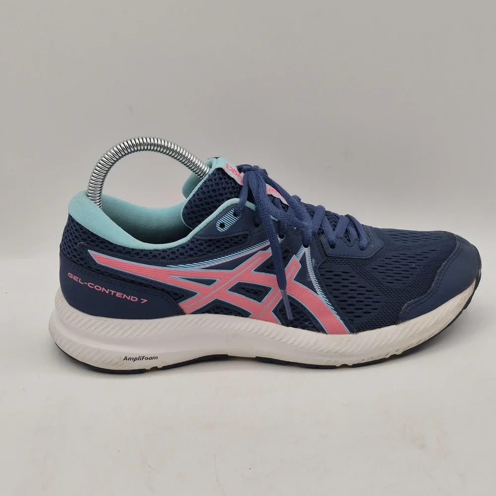Asics Gel-Contend 7‎ Running Shoes Womens Size 9 Blue Pink AmpliFoam 1012B228